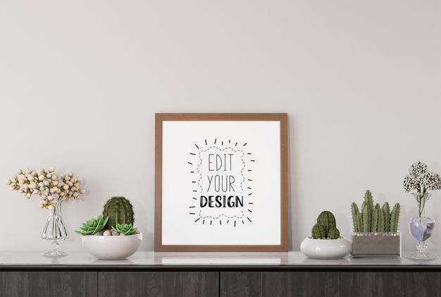 Poster Frame In Living Room Psd Mockup Psd
