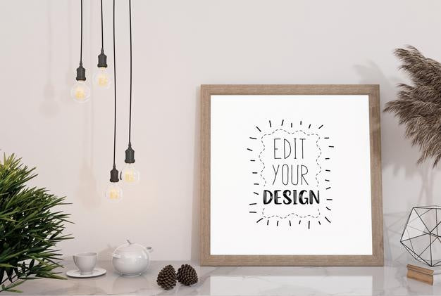 Poster Frame In Living Room Psd Mockup Psd