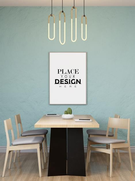 Poster Frame In Living Room Psd Mockup Psd