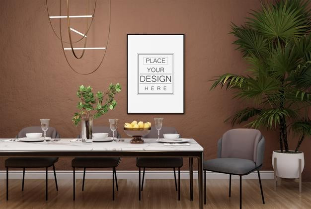 Poster Frame In Living Room Psd Mockup Psd