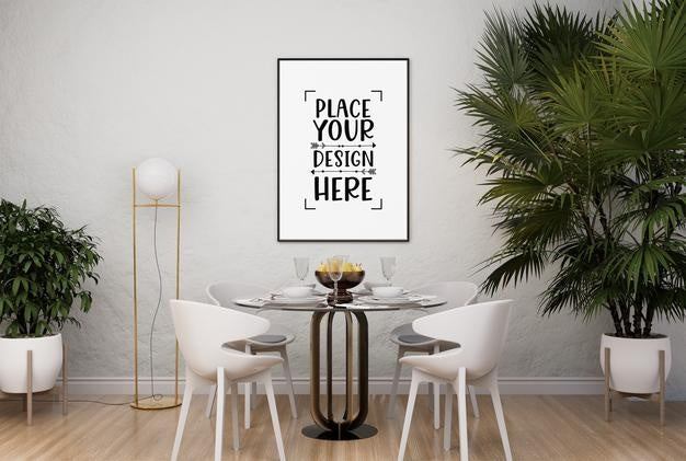 Poster Frame In Living Room Psd Mockup Psd
