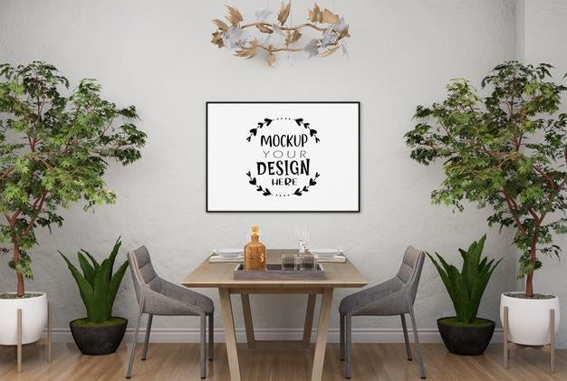 Poster Frame In Living Room Psd Mockup Psd