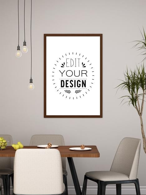 Poster Frame In Living Room Psd Mockup Psd