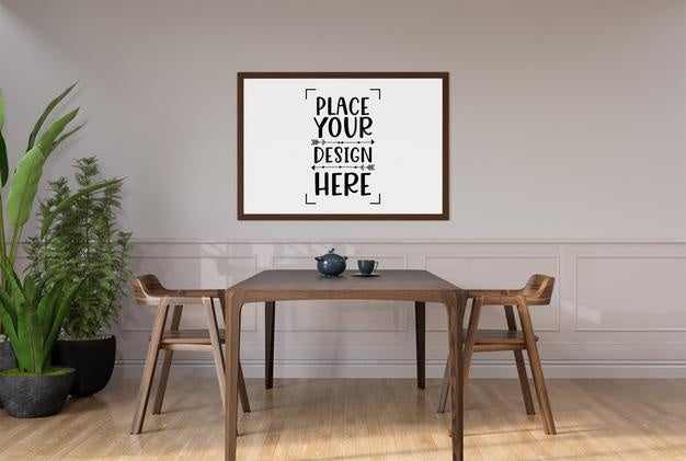 Poster Frame In Living Room Psd Mockup Psd