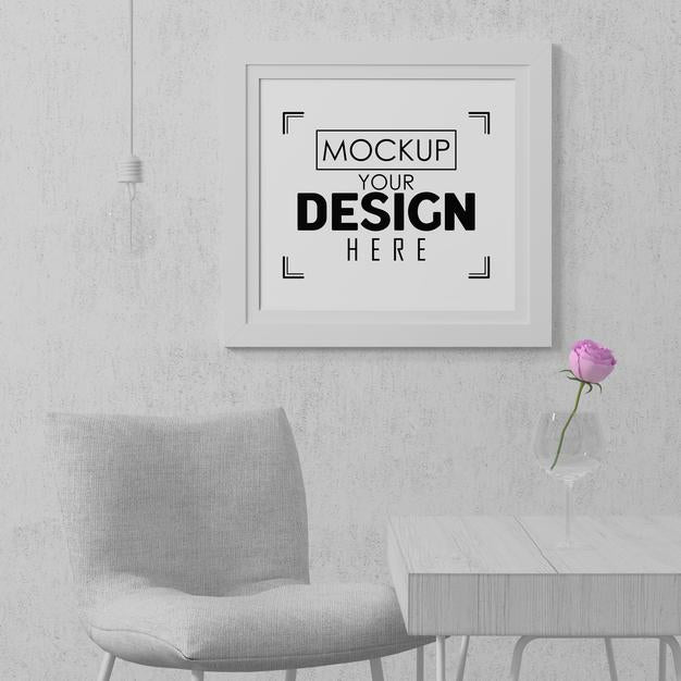 Poster Frame In Living Room Psd