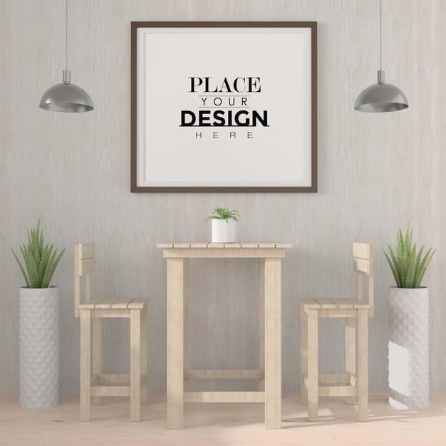 Poster Frame In Living Room Psd