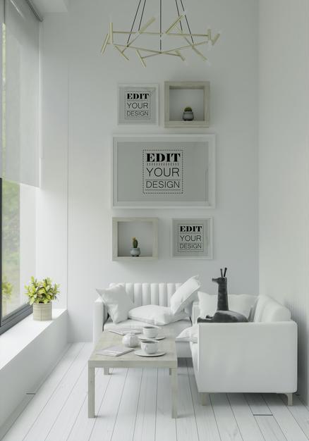 Poster Frame In Living Room Psd