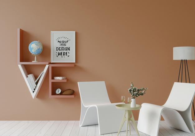 Poster Frame In Living Room Psd