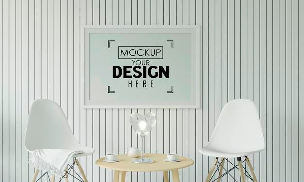 Poster Frame In Living Room Psd