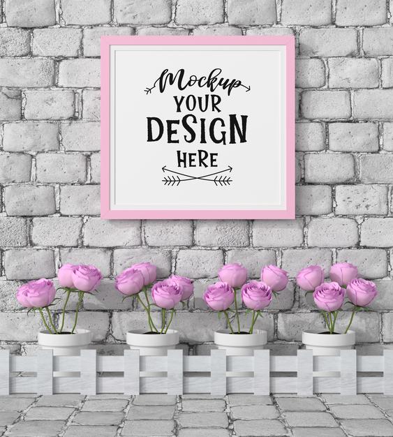 Poster Frame In Living Room Psd