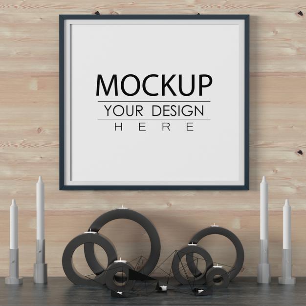 Poster Frame In Living Room Psd