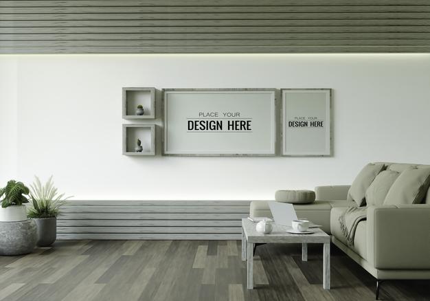 Poster Frame In Living Room Psd