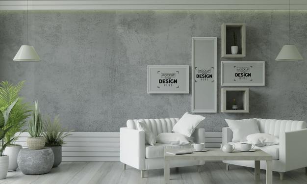Poster Frame In Living Room Psd