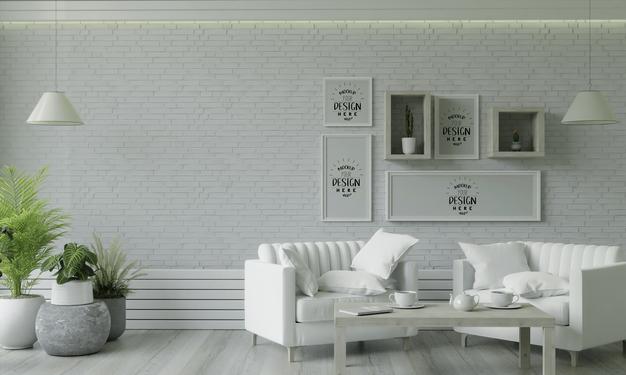 Poster Frame In Living Room Psd