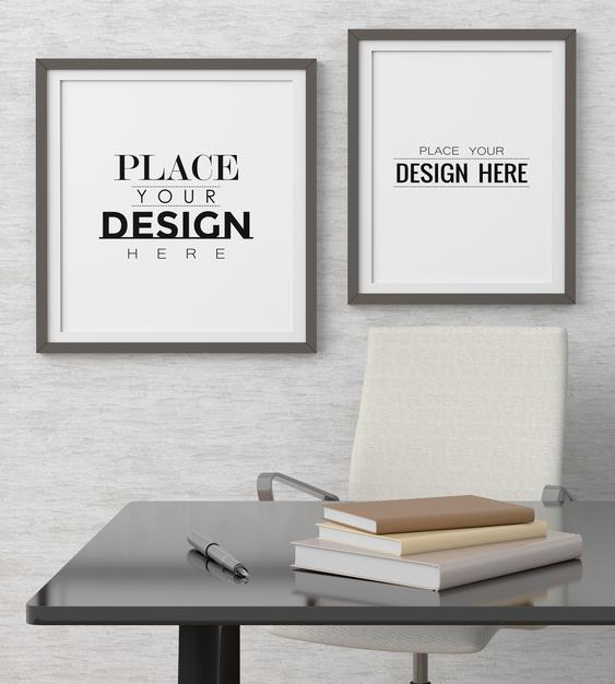 Poster Frame In Living Room Psd