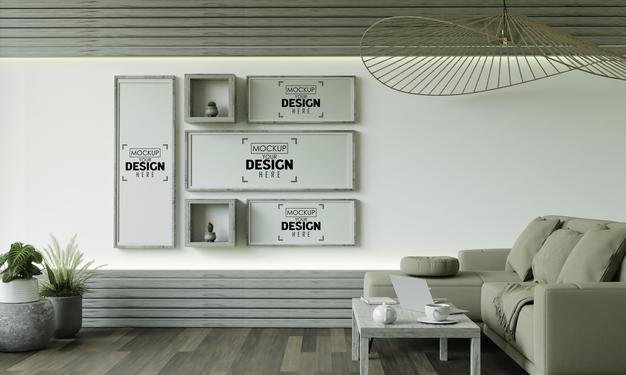 Poster Frame In Living Room Psd
