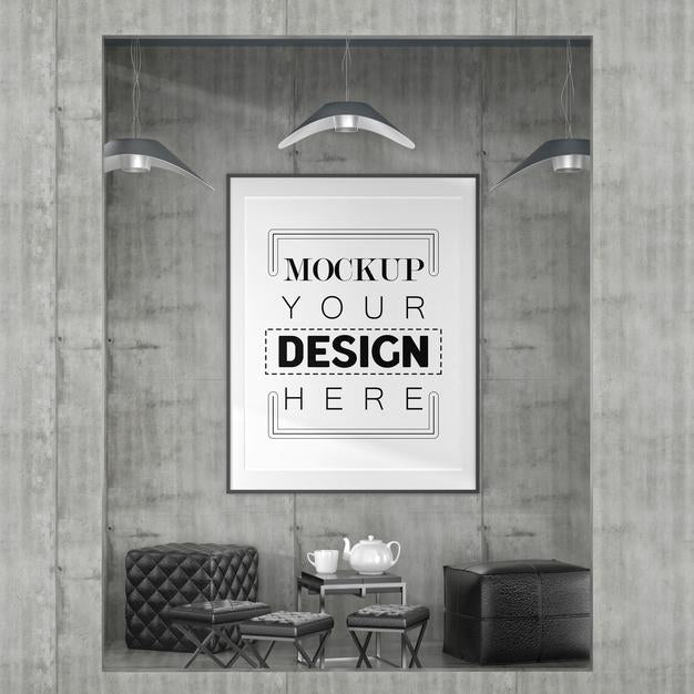 Poster Frame In Living Room Psd
