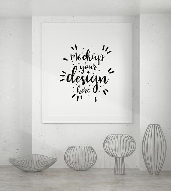 Poster Frame In Living Room Psd