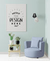 Poster Frame In Living Room Psd