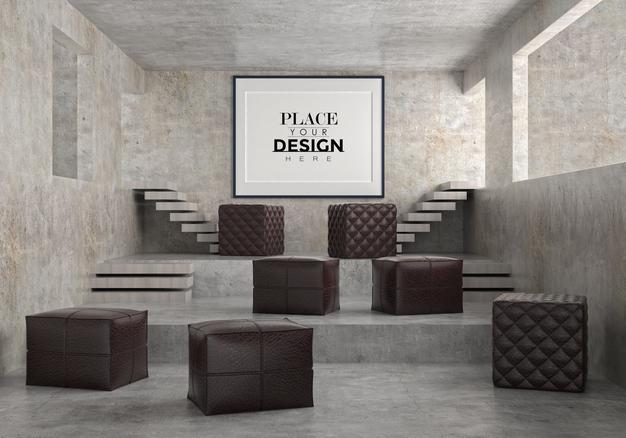 Poster Frame In Restaurant Psd