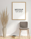 Poster Frame Mockup In Living Room Psd