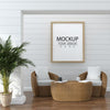 Poster Frame Mockup In Living Room Psd