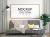 Poster Frame Mockup In Living Room Psd