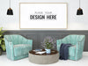 Poster Frame Mockup In Living Room Psd