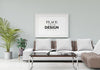 Poster Frame Mockup In Living Room Psd