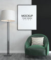 Poster Frame Mockup In Living Room Psd