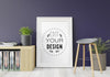 Poster Frame Mockup In Living Room Psd