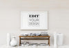 Poster Frame Mockup In Living Room Psd