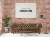 Poster Frame Mockup In Living Room Psd