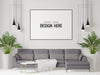 Poster Frame Mockup In Living Room Psd