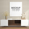 Poster Frame Mockup In Living Room Psd