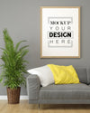 Poster Frame Mockup In Living Room Psd