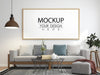 Poster Frame Mockup In Living Room Psd