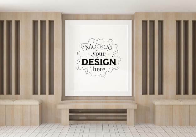 Poster Frame Mockup In Living Room Psd
