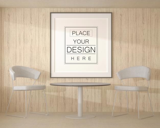 Poster Frame Mockup In Living Room Psd
