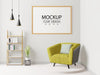 Poster Frame Mockup In Living Room Psd