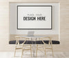 Poster Frame Mockup In Living Room Psd