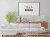 Poster Frame Mockup In Living Room Psd