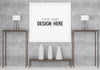 Poster Frame Mockup In Living Room Psd