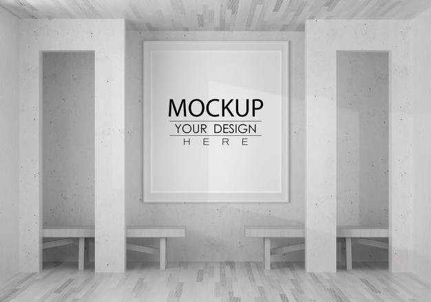 Poster Frame Mockup In Living Room Psd