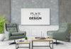 Poster Frame Mockup In Living Room Psd