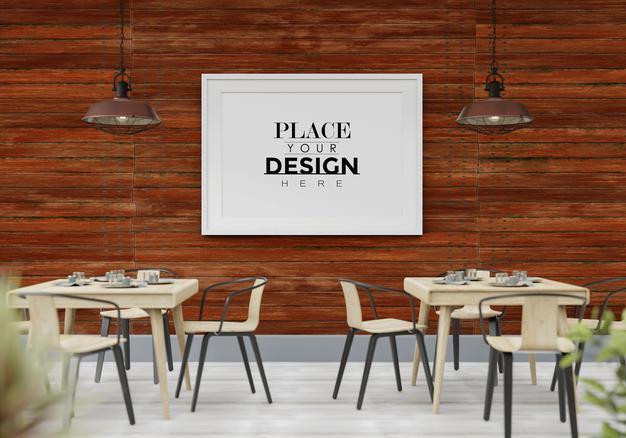 Poster Frame Mockup In Living Room Psd