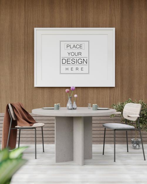Poster Frame Mockup In Living Room Psd