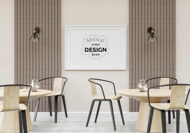 Poster Frame Mockup In Living Room Psd