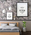 Poster Frame Mockup Interior In A Bedroom Psd