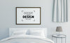 Poster Frame Mockup Interior In A Bedroom Psd